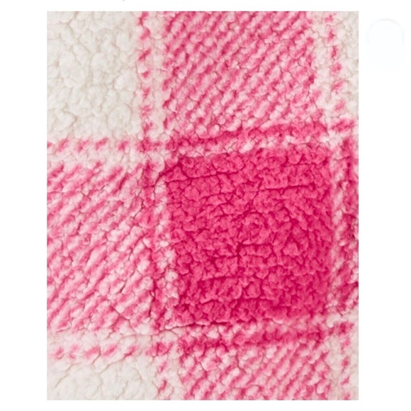 Carters Pink White Soft Plaid Sherpa Hooded Jumpsuit, snuggly bear ears 6mo NWT - Picture 11 of 12